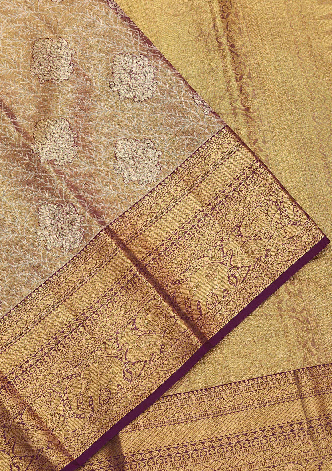 Purple Zariwork Pure Silk Saree