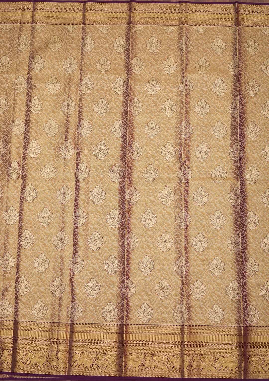 Purple Zariwork Pure Silk Saree