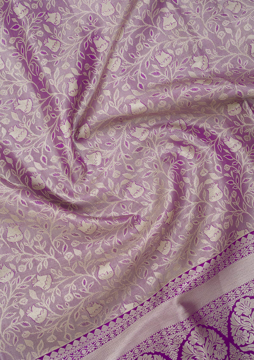 Purple Zariwork Pure Silk Saree