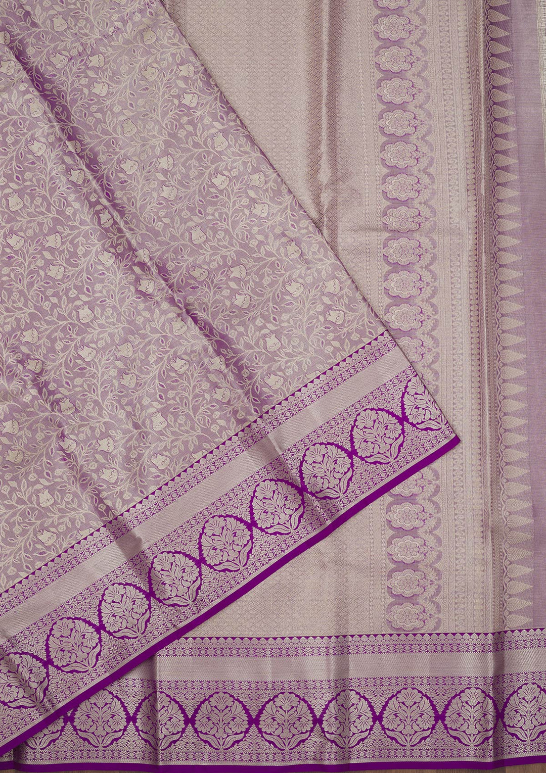 Purple Zariwork Pure Silk Saree