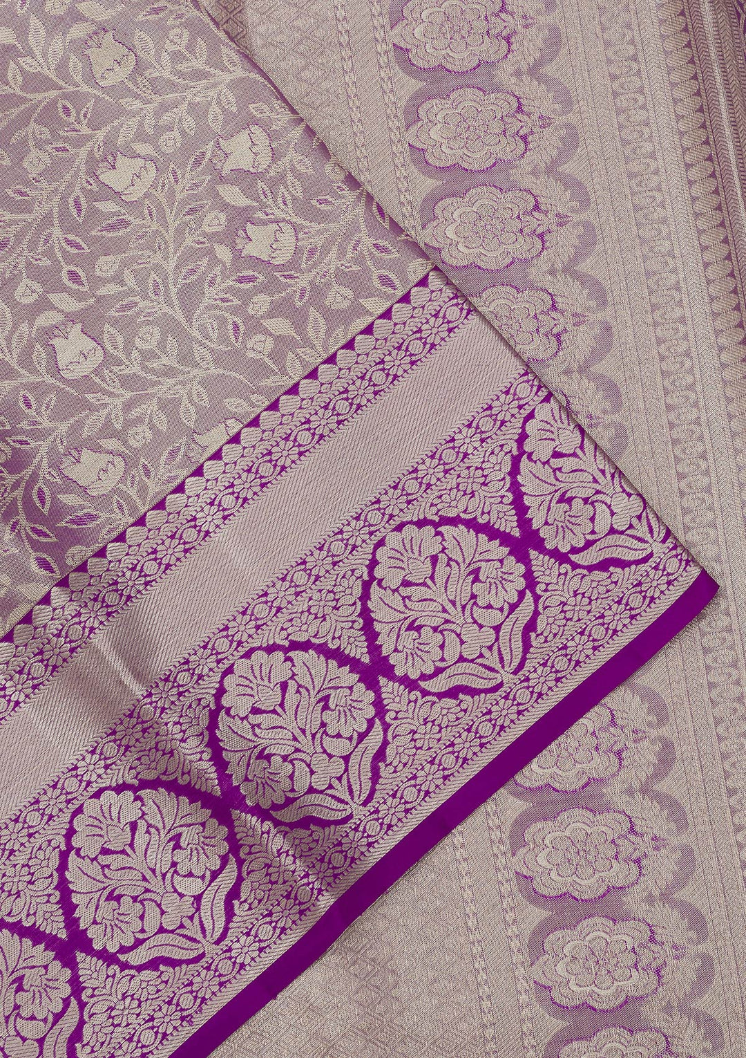 Purple Zariwork Pure Silk Saree
