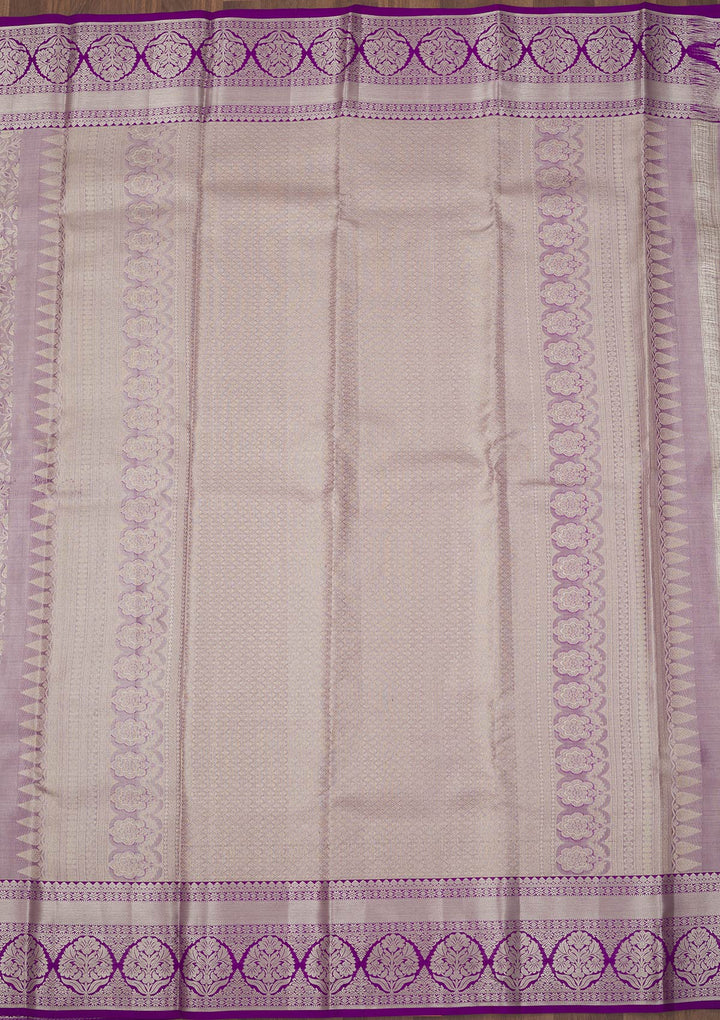 Purple Zariwork Pure Silk Saree