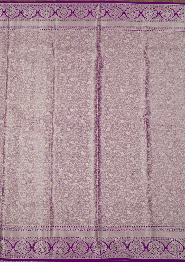 Purple Zariwork Pure Silk Saree