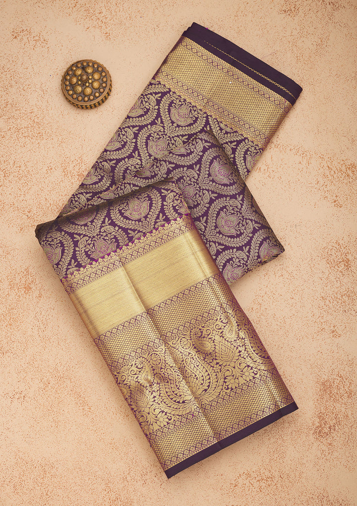 Purple Zariwork Pure Silk Saree