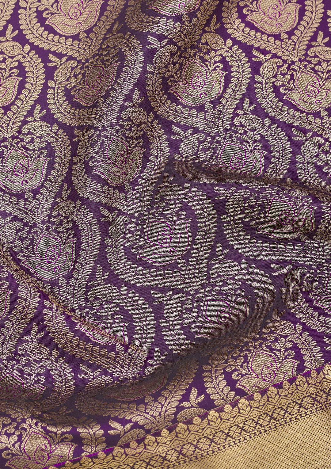 Purple Zariwork Pure Silk Saree
