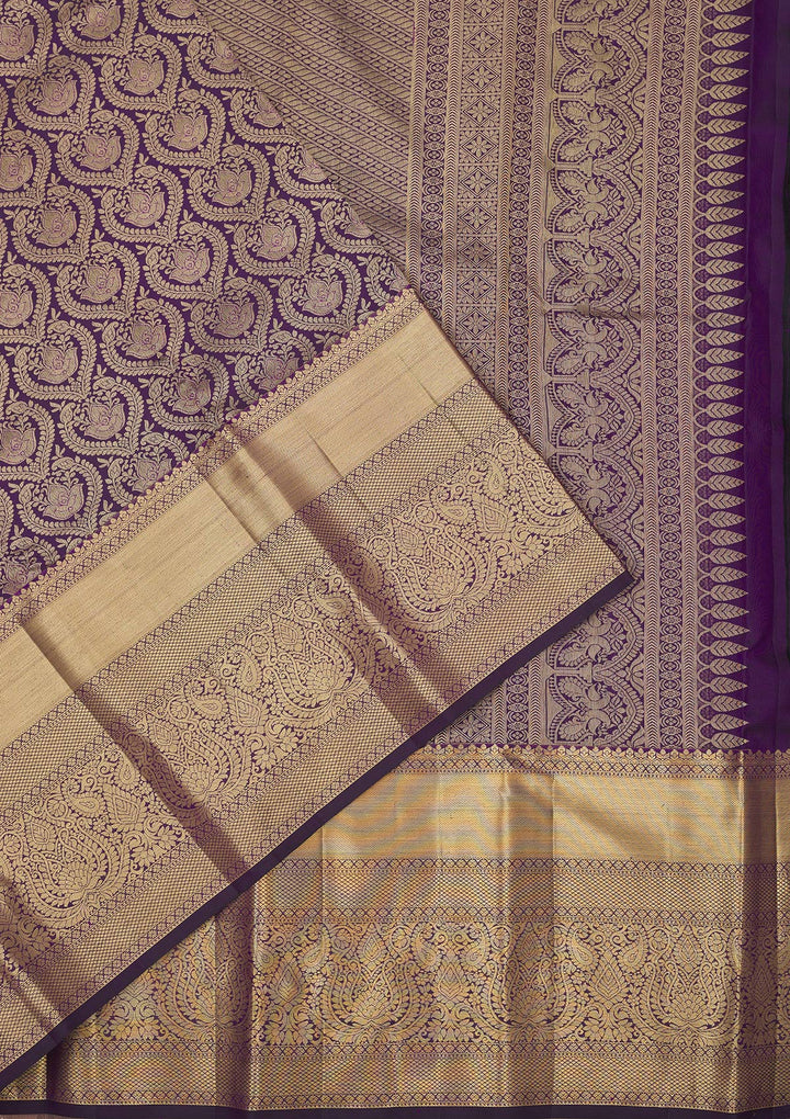 Purple Zariwork Pure Silk Saree