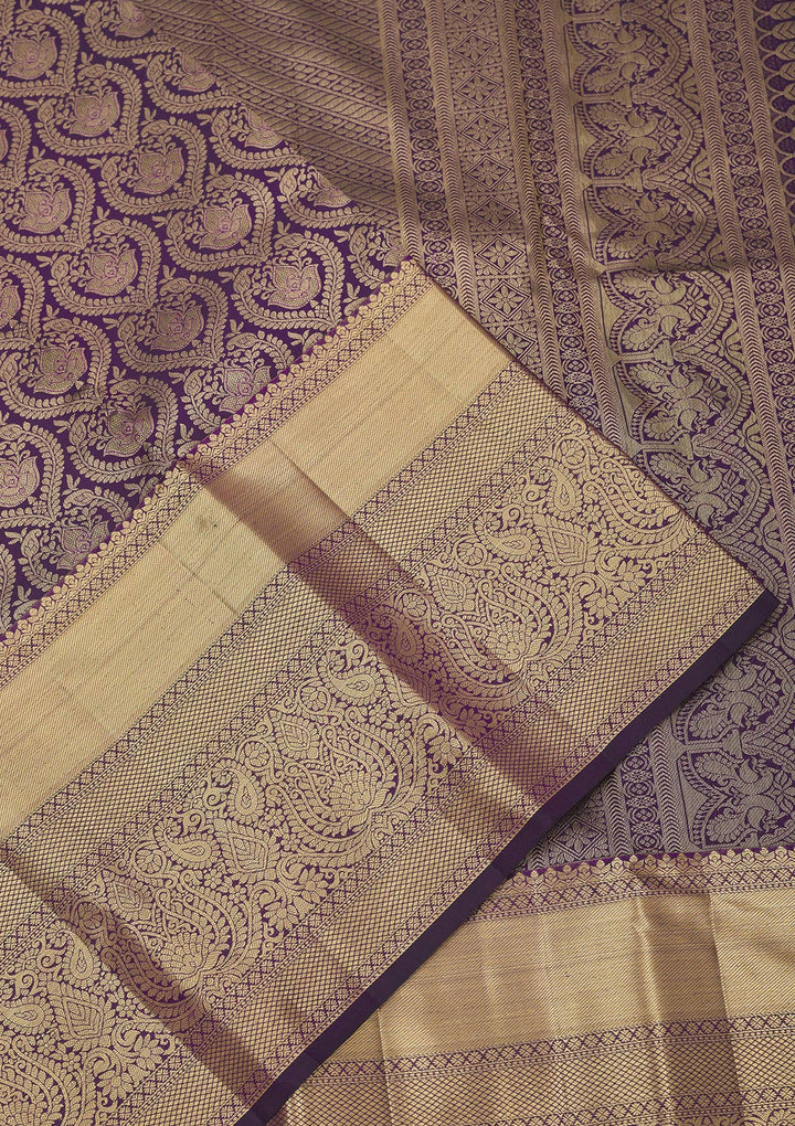 Purple Zariwork Pure Silk Saree