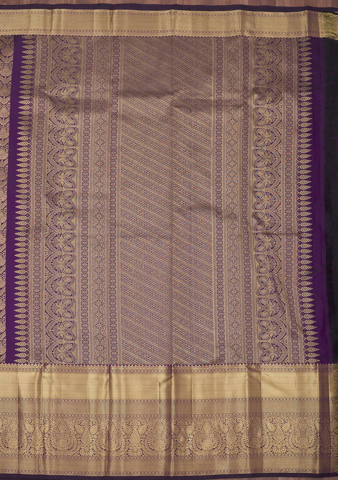 Purple Zariwork Pure Silk Saree