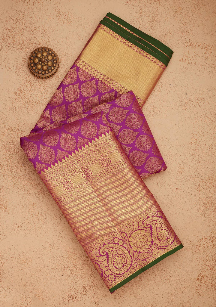 Purple Zariwork Pure Silk Saree