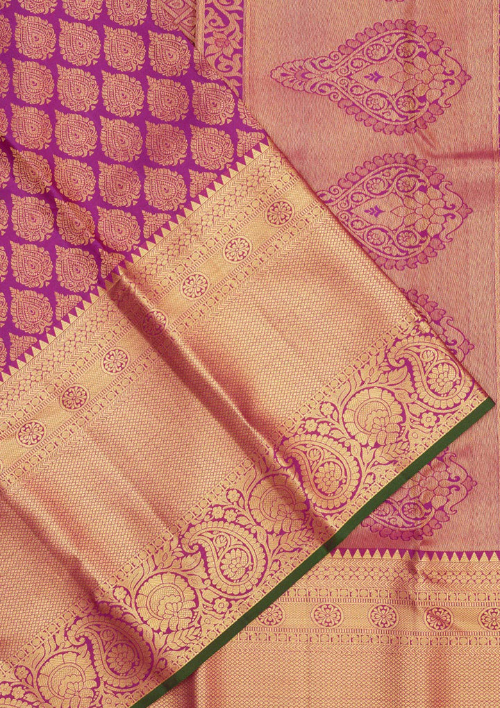 Purple Zariwork Pure Silk Saree