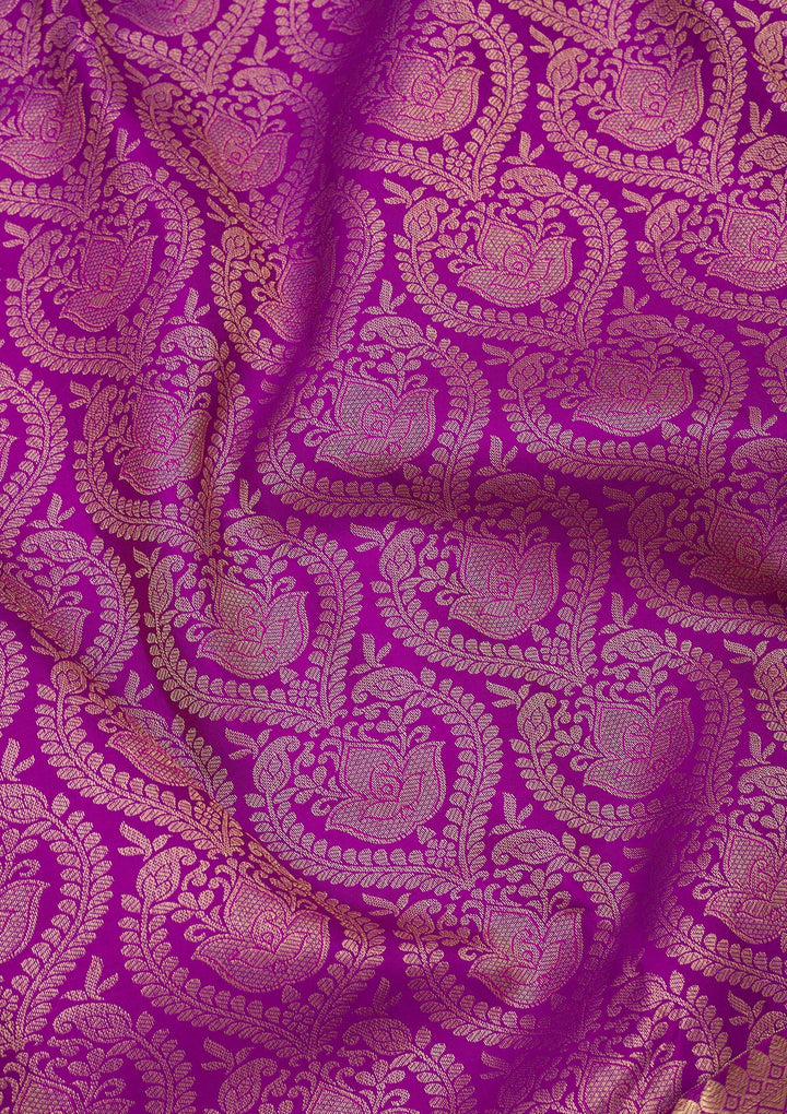 Purple Zariwork Pure Silk Saree