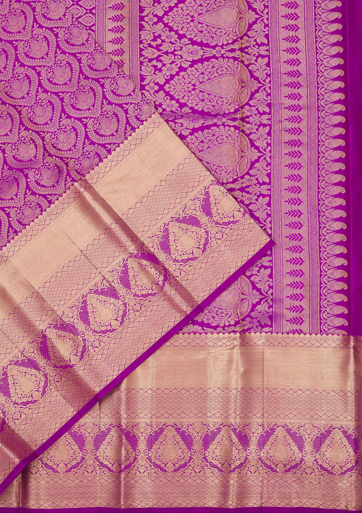Purple Zariwork Pure Silk Saree