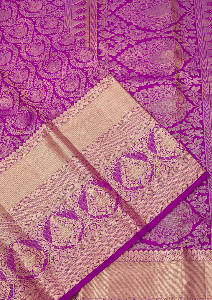 Purple Zariwork Pure Silk Saree