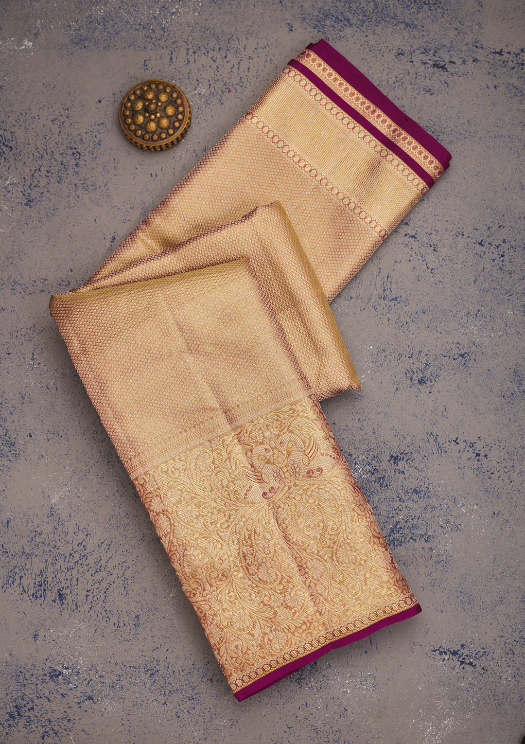 Purple Zariwork Pure Silk Saree