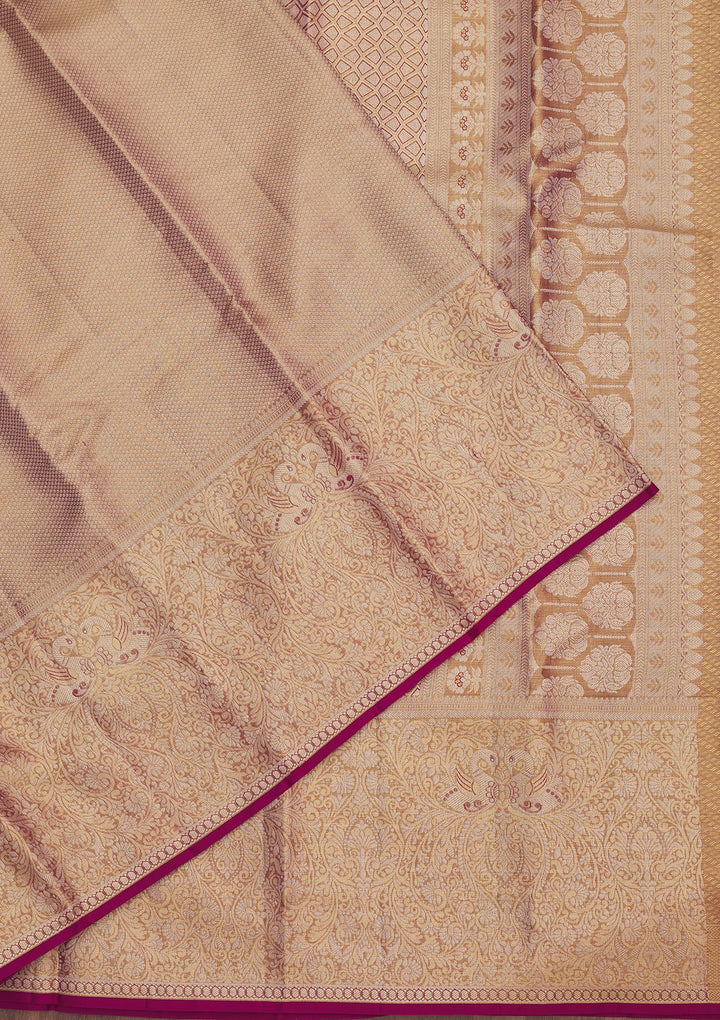 Purple Zariwork Pure Silk Saree