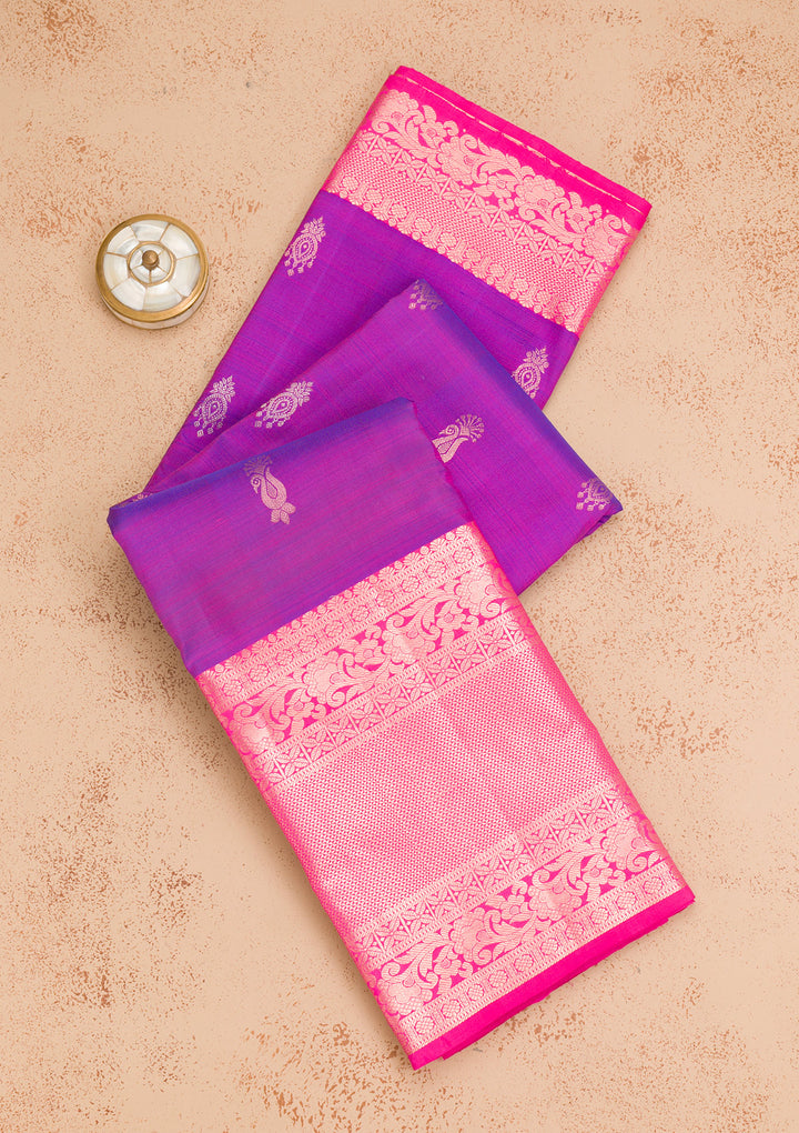 Purple Zariwork Pure Silk Saree