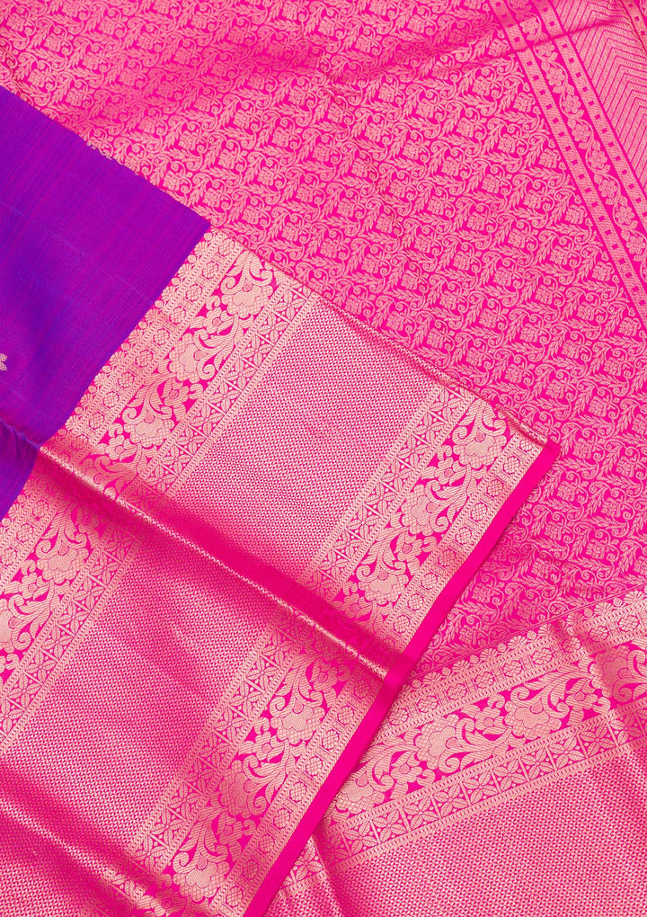 Purple Zariwork Pure Silk Saree