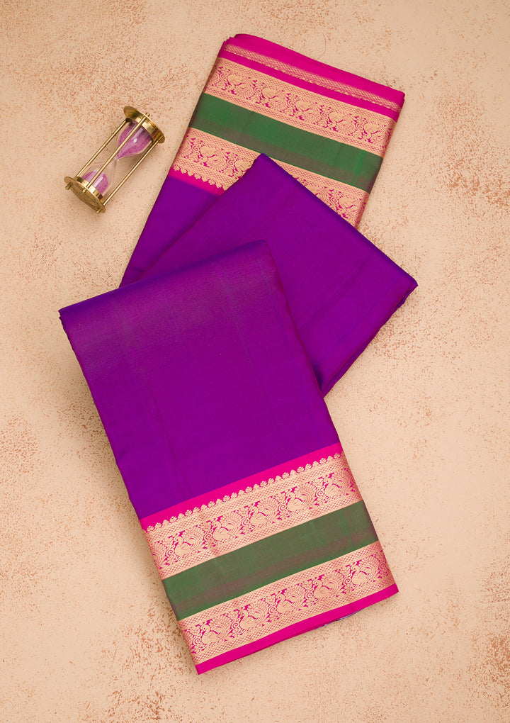 Purple Zariwork Kanjivaram Pure Silk Saree