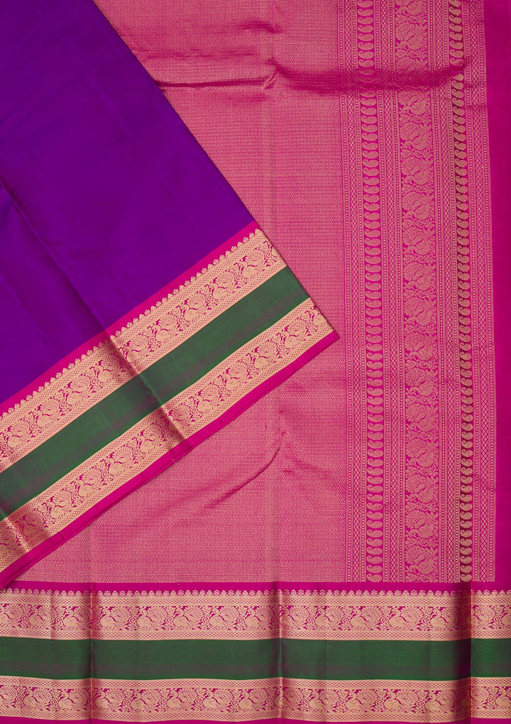 Purple Zariwork Kanjivaram Pure Silk Saree
