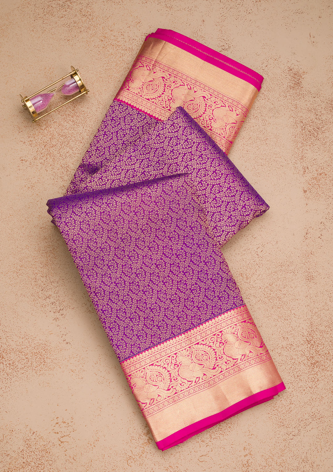 Purple Zariwork Banarasi Pure Silk Saree