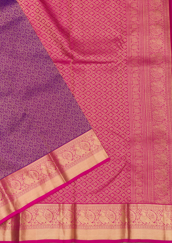 Purple Zariwork Banarasi Pure Silk Saree