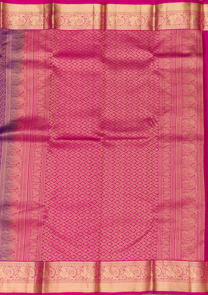 Purple Zariwork Banarasi Pure Silk Saree