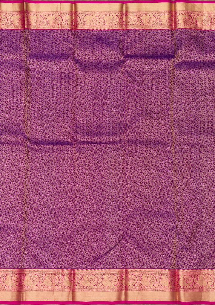 Purple Zariwork Banarasi Pure Silk Saree