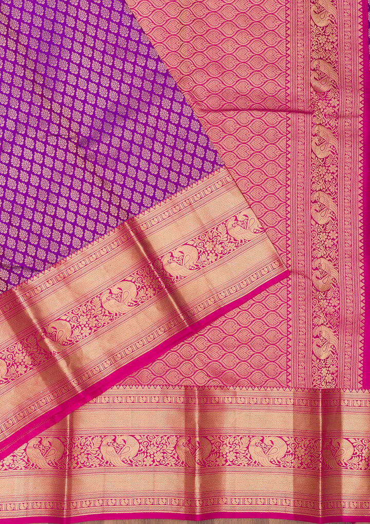Purple Zariwork Pure Silk Saree