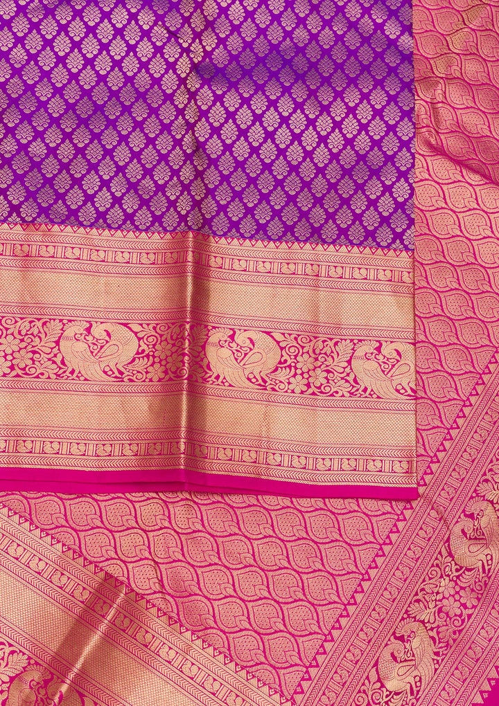 Purple Zariwork Pure Silk Saree