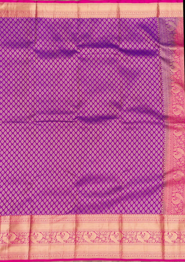 Purple Zariwork Pure Silk Saree