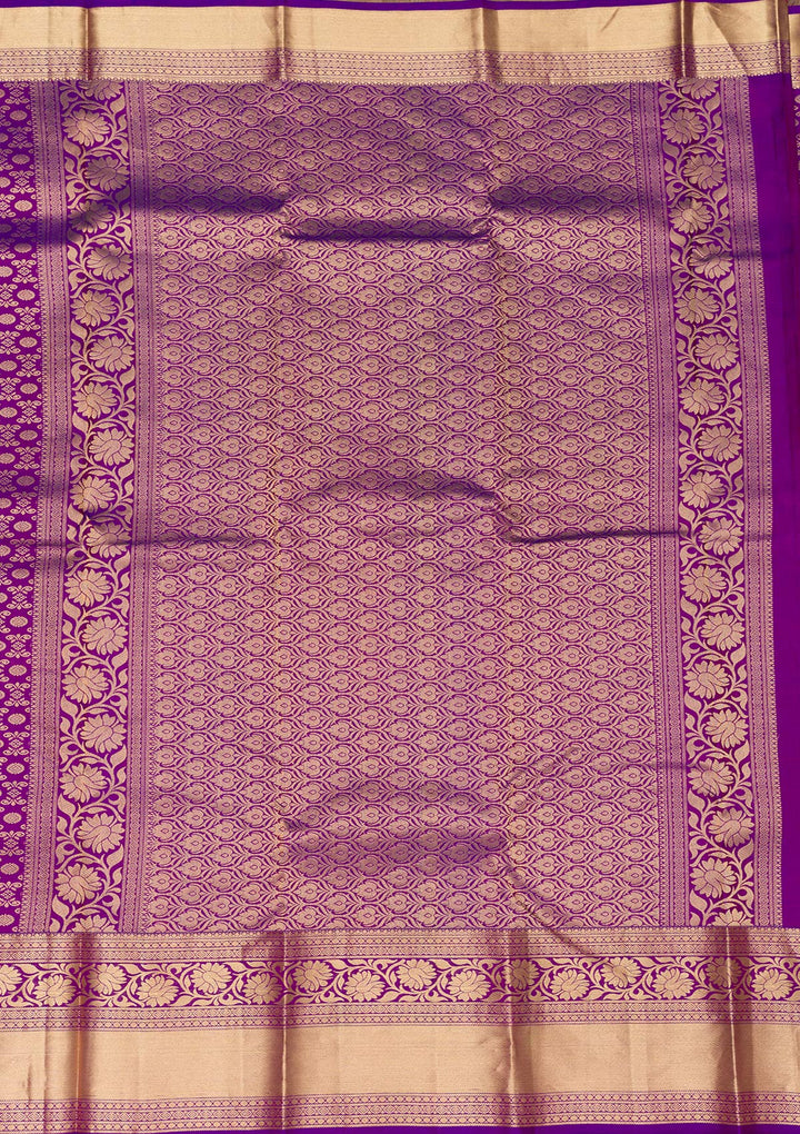 Purple Zariwork Pure Silk Saree