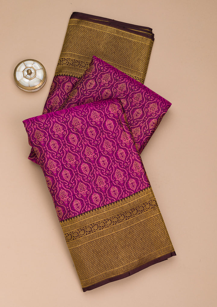 Purple Zariwork Pure Silk Saree