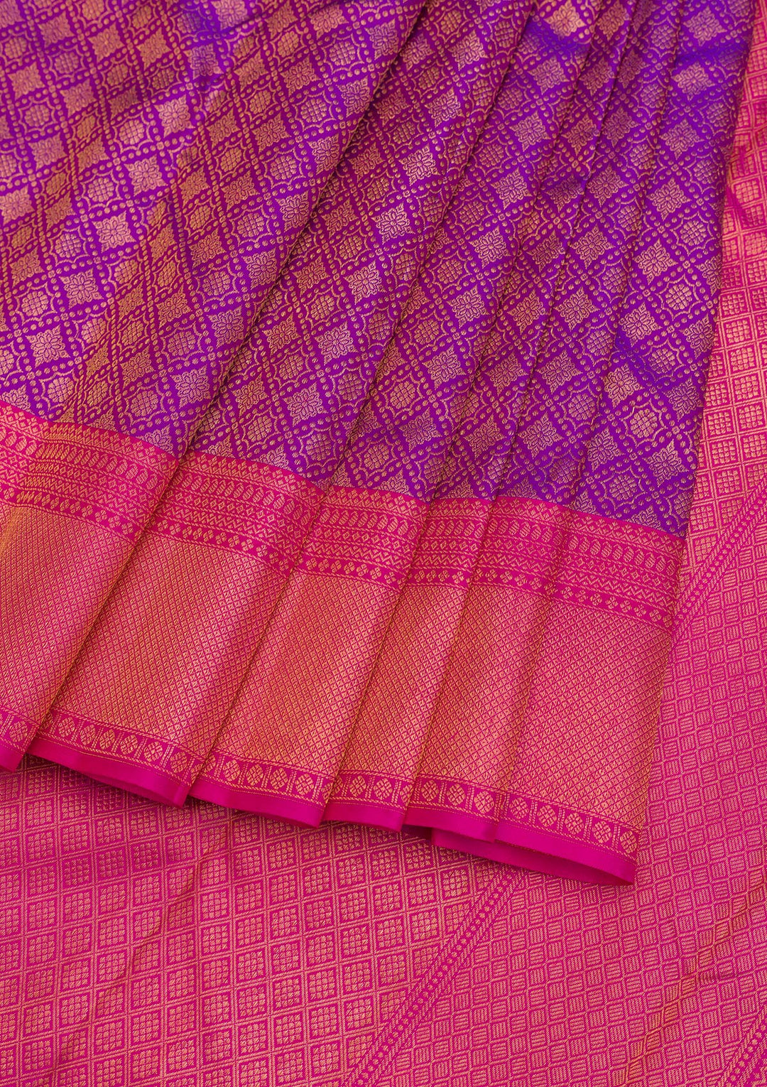 Purple Zariwork Pure Silk Saree
