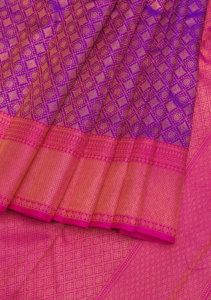 Purple Zariwork Pure Silk Saree