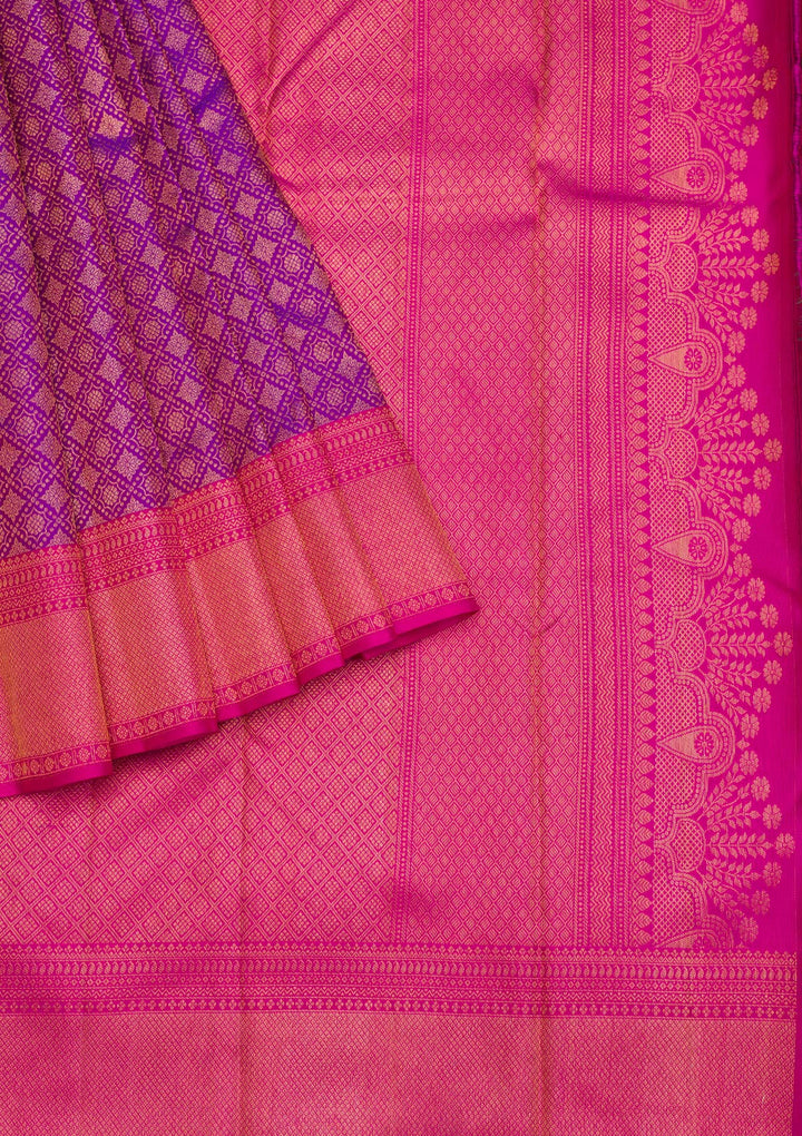 Purple Zariwork Pure Silk Saree
