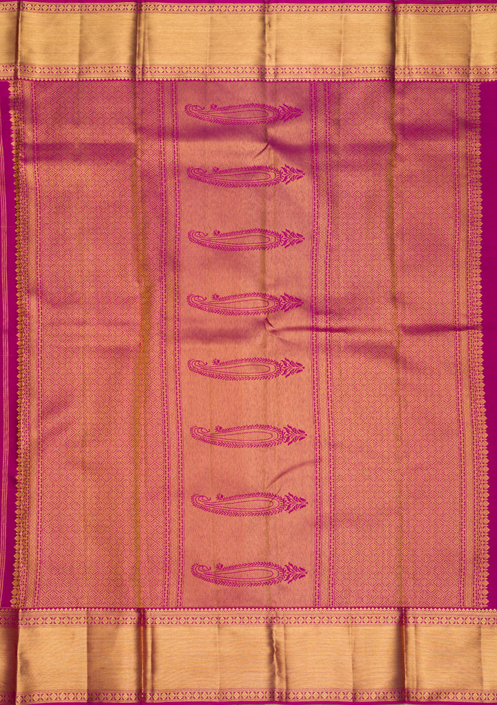 Megenta Pink Zariwork Pure Silk Saree