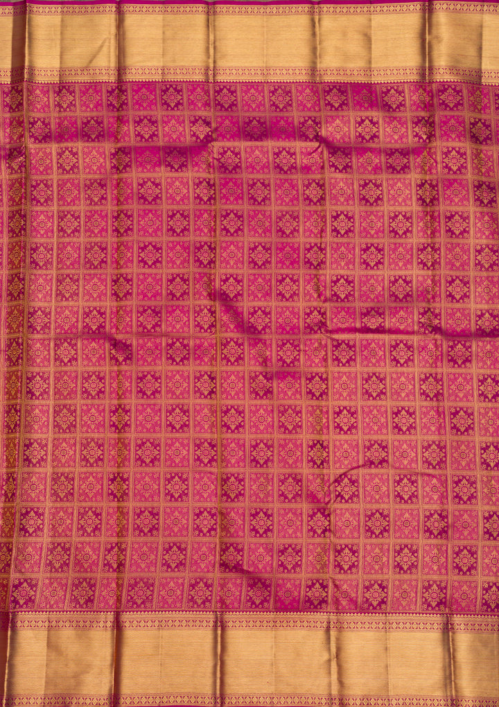 Megenta Pink Zariwork Pure Silk Saree