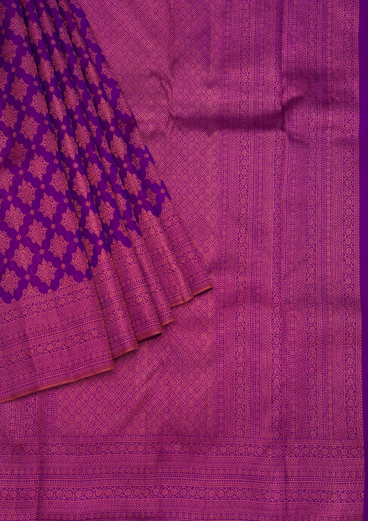 Purple Zariwork Pure Silk Saree