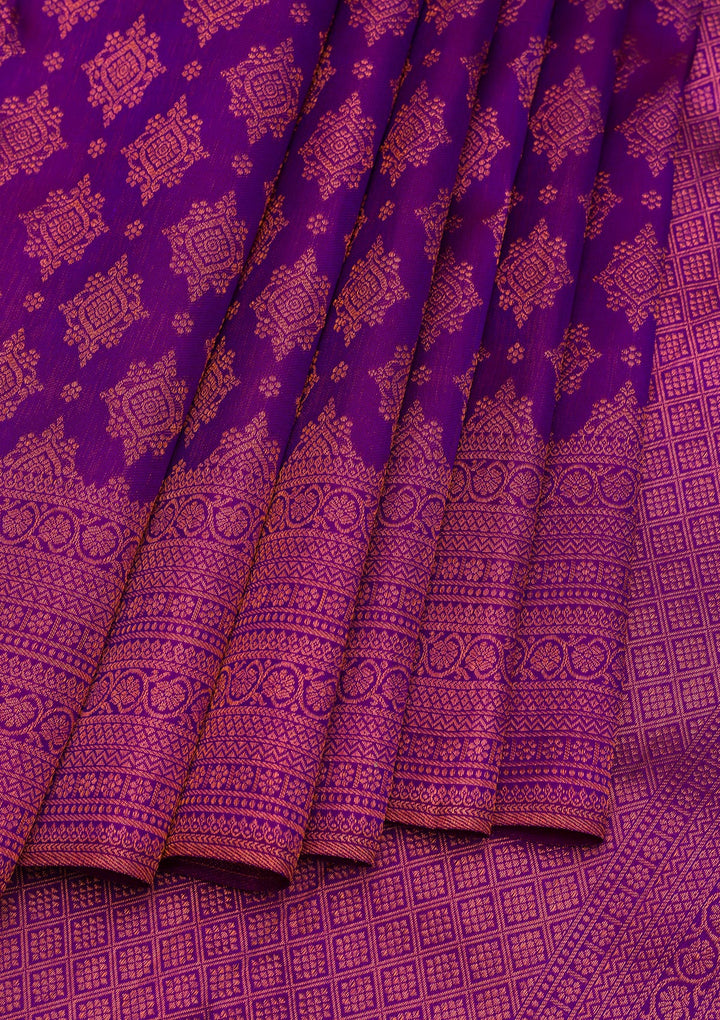 Purple Zariwork Pure Silk Saree