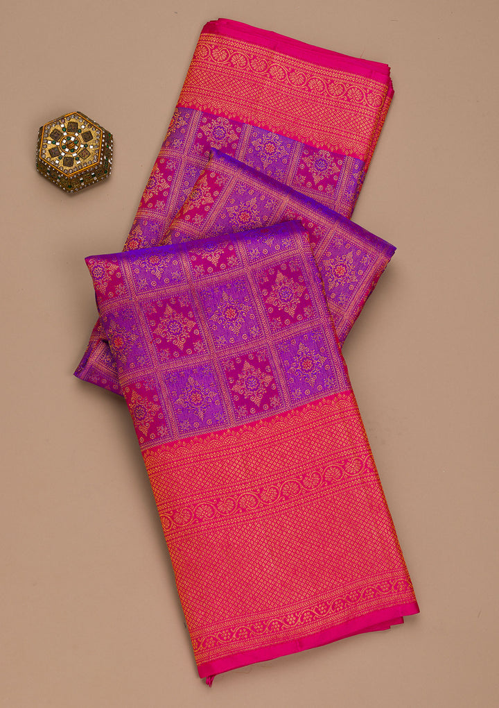 Purple Zariwork Pure Silk Saree