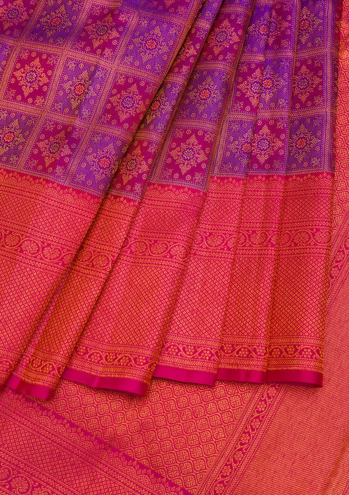 Purple Zariwork Pure Silk Saree