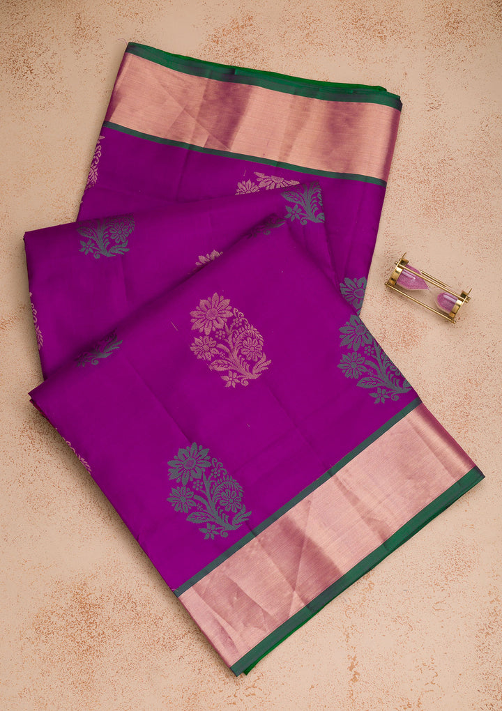 Purple Zariwork Pure Silk Saree