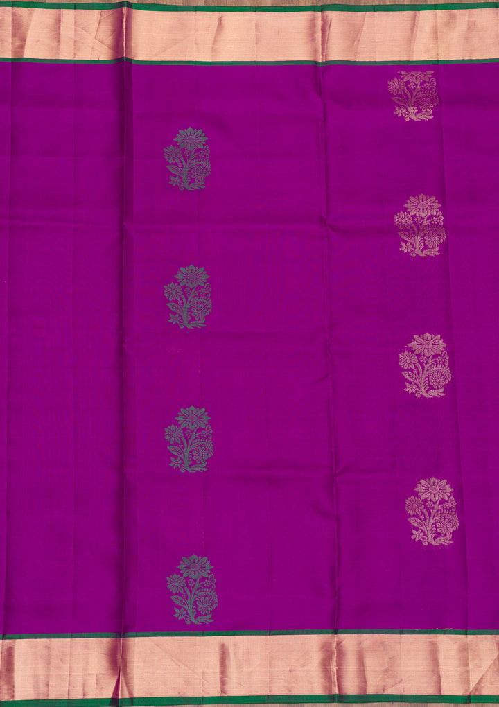 Purple Zariwork Pure Silk Saree