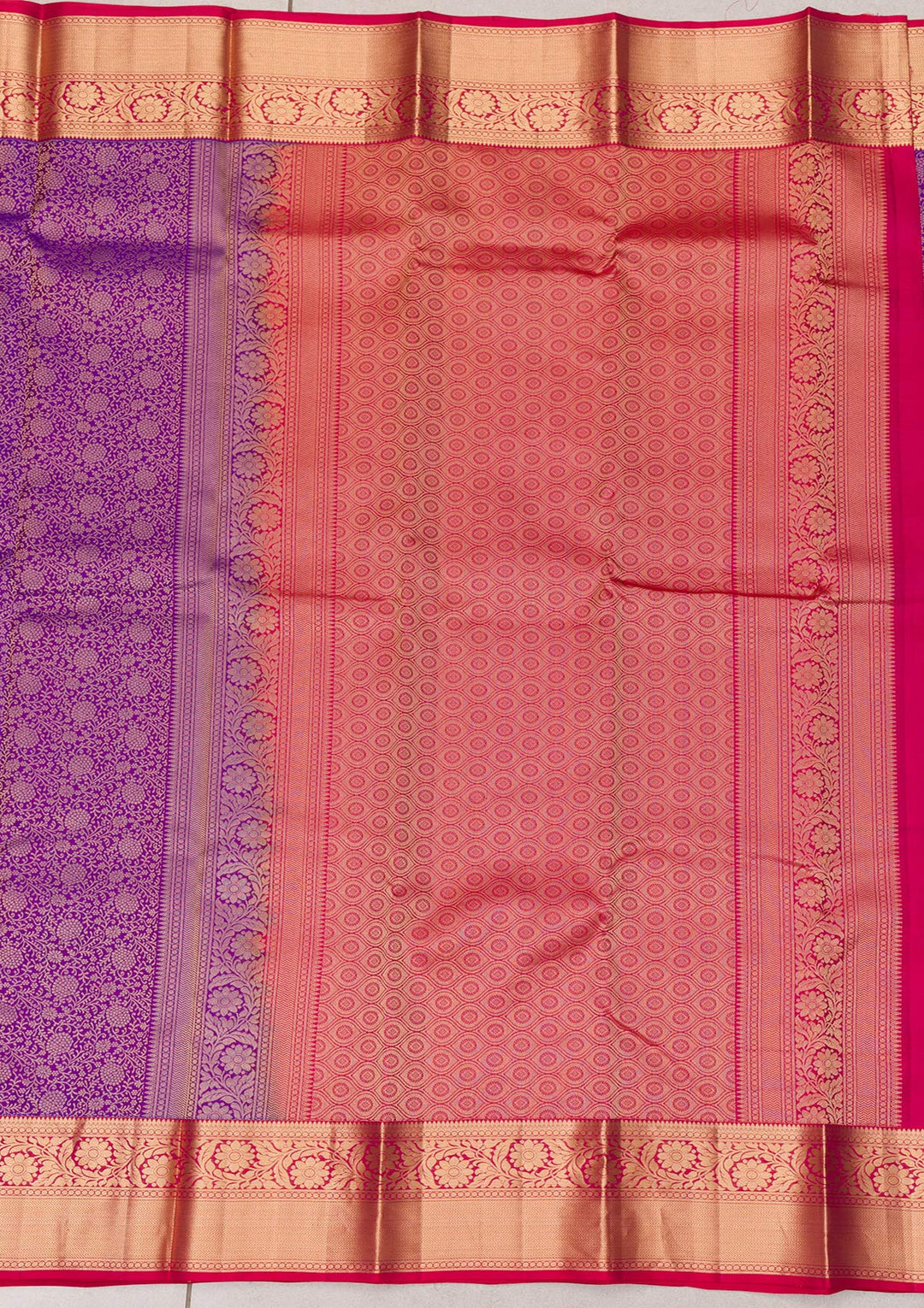 Purple Zariwork Kanjivaram Pure Silk Saree