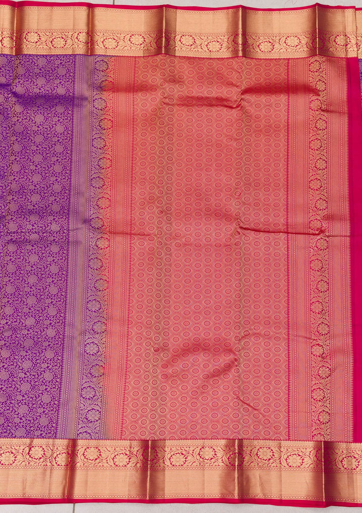 Purple Zariwork Kanjivaram Pure Silk Saree
