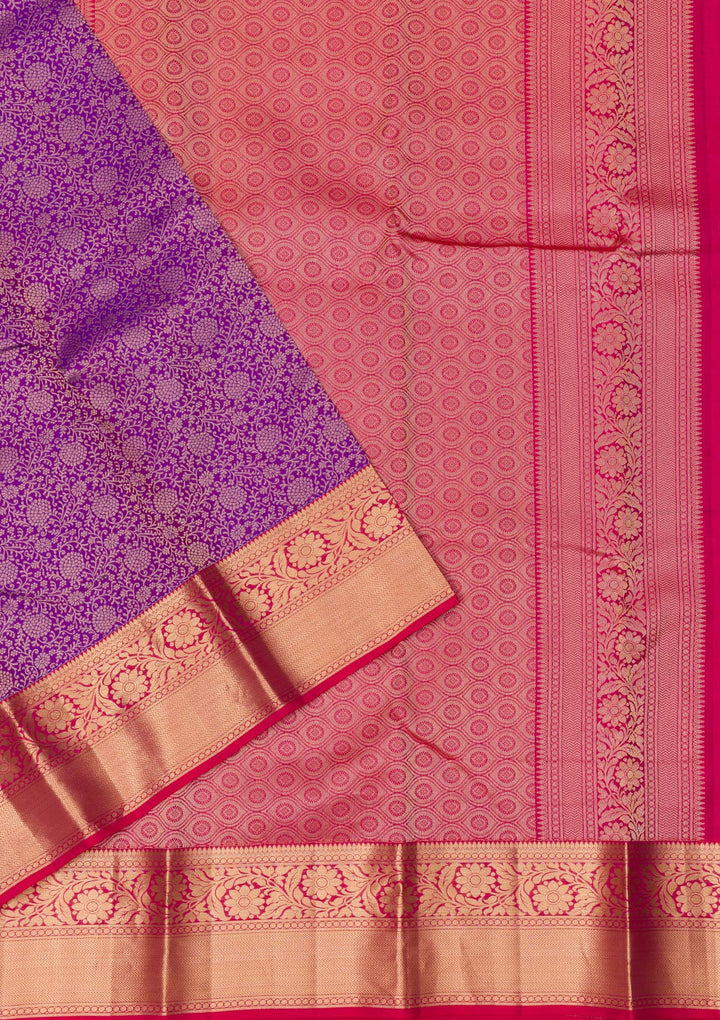 Purple Zariwork Kanjivaram Pure Silk Saree