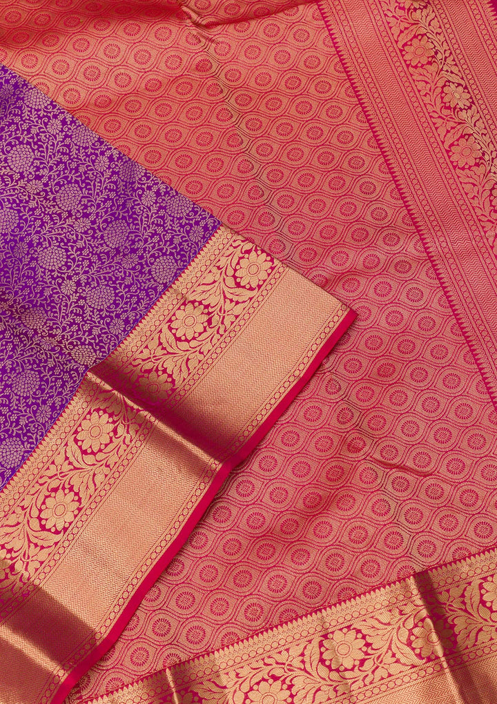 Purple Zariwork Kanjivaram Pure Silk Saree