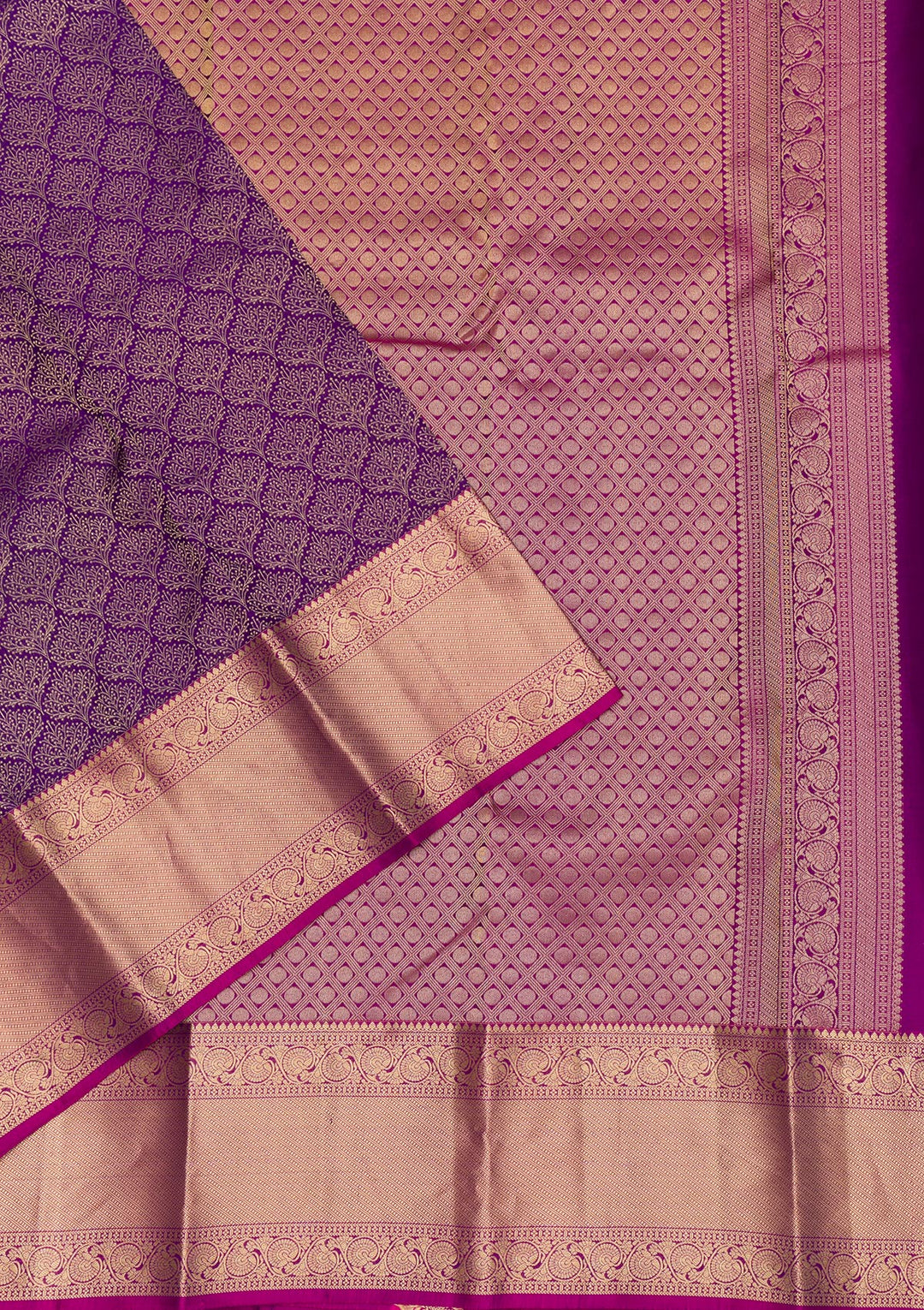 Purple Zariwork Banarasi Pure Silk Saree