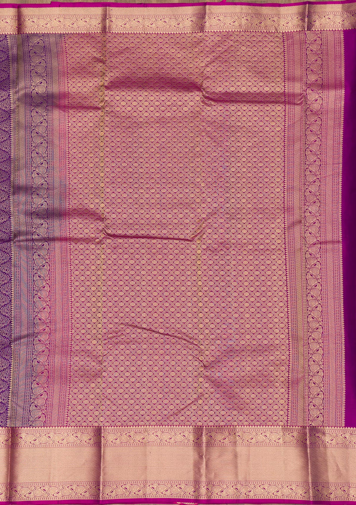 Purple Zariwork Banarasi Pure Silk Saree