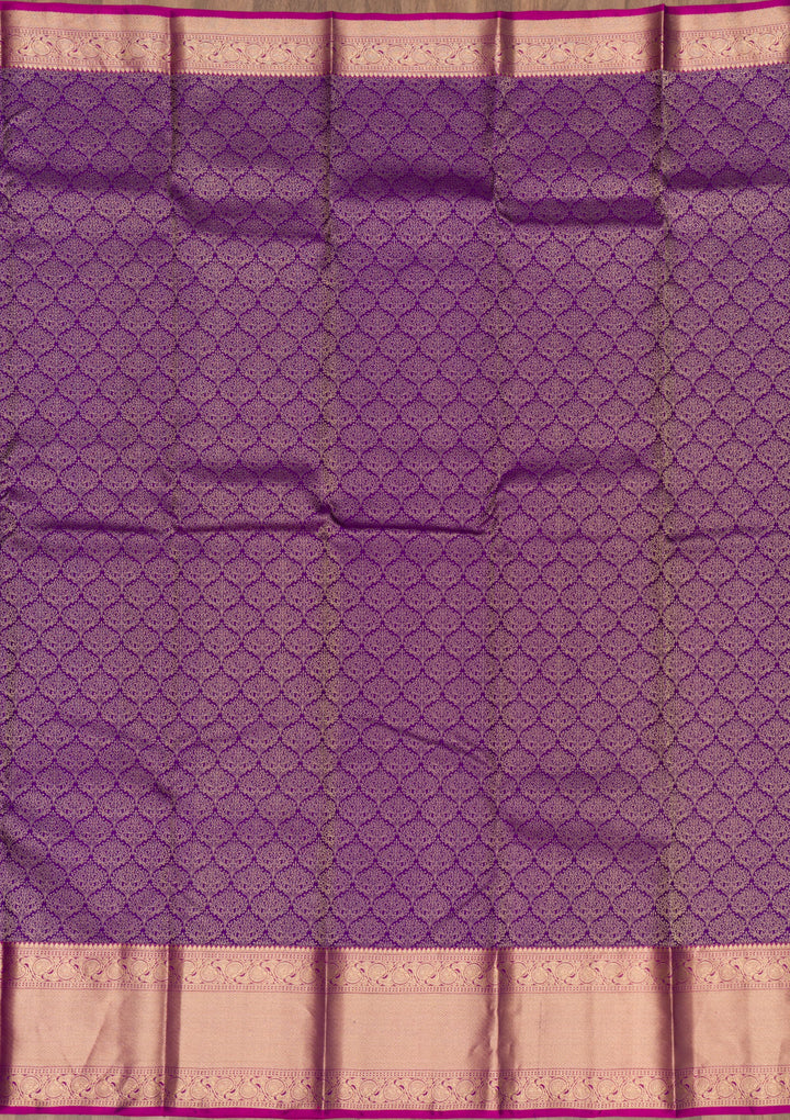 Purple Zariwork Banarasi Pure Silk Saree